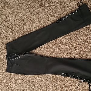 Lip Service Vintage black , lace up front jeans,  Size 1